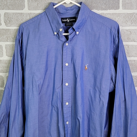 Ralph Lauren Yarmouth 100% Cotton Vintage 90's Y2K Dress Shirt Men's 16.5x36 - Picture 3 of 13